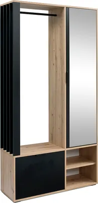 Produktbild von AX LIVING Garderobe Flur Milanoir 100 cm Spiegel Artisan Eiche/Schwarz