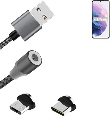 Produktbild von K-S-Trade Hochwertiges Magnet-Lade-kabel Sync-Kabel Daten-Kabel für Samsung Galaxy S21 5G Exynos mit USB-Typ-C-Anschluss und Micro-USB-Anschluss 2A