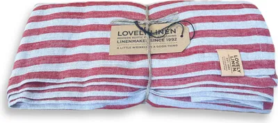 Produktbild von Lovely Linen Linen Misty Tischdecke Leinen edge real red 145x380cm (1 Stück)