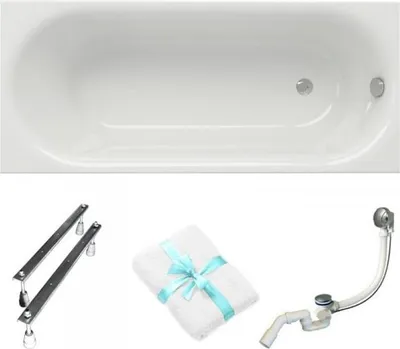 Produktbild von Cersanit | Badewanne - Wanne Rechteckig Octavia - 170x70cm - Mit Syphon - Mit Füßen - Komfortabeles Design