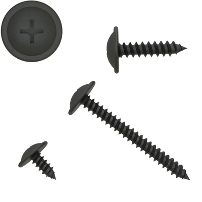 Produktbild von 50 AUPROTEC Blechschrauben Kreuzschlitz 4,2 x 25 mm schwarz verzinkt DIN 7049 Flachkopf mit Scheibe