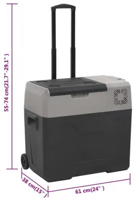 Produktbild von vidaXL Kühlbox mit Rollen und Griff Schwarz & Grau 50 L Polypropylen