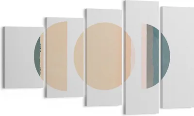 Produktbild von Bild auf Leinwand - Leinwandbild - 5 Teile - Abstraktion Rad Halbkreis - 100x60cm - Wand Bild - Wanddeko - Wandbilder - Leinwanddruck - Bilder - Wanddekoration - Leinwand bilder - EG100x60-4310