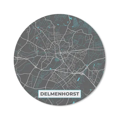 Produktbild von MuchoWow® Mauspad Mousepad Karte - Stadtplan - Delmenhorst - Deutschland - Blau 40x40 cm - Mousepads - Maus Mat - Pad - Mausunterlage - Schreibtisch Accessoires