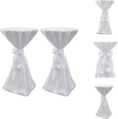 Produktbild von 2 x Tischhusse Stehtischhusse weiß 70 cm -  Hussen
