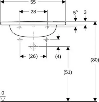 Produktbild von Keramag Waschbecken Vitalis 221556, 55x55cm KeraTect weiß mit Überlauf 221556600