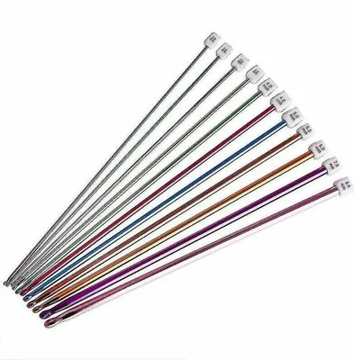 Produktbild von Häkelnadeln Set 11 Stück, Aluminium Häkelnadeln Größen 2–8 mm, Bunt Farbige Häkelnadeln Für Anfänger Und Fortgeschrittene
