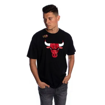 Produktbild von Herren-T-Shirt Mitchell & Ness, Chicago Bulls, schwarz, Modell HWC Team Logo, klassisches Design - Größe M