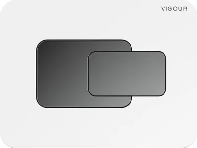 Produktbild von VIGOUR WC-Betätigungsplatte DEE 20x15 cm Kunstglas 2-Mengenspülung, weiß/chrom