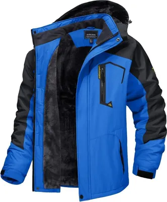 Produktbild von Herren Winter Skijacke Fleece Gefüttert Outdoor Jacke Atmungsaktiv Wasserdicht L Blau