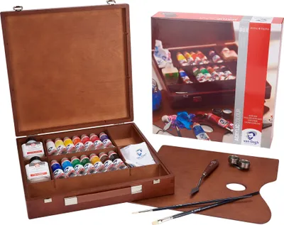 Produktbild von ROYAL TALENS Van Gogh Holzkoffer-Set Acrylfarben Inspiration