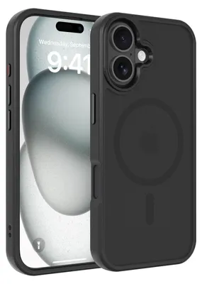 Produktbild von Cadorabo Hülle für iPhone 16 Hülle Schutzhülle in SCHWARZ MagSafe kompatibel Case Cover Etui Hybrid Handyhülle