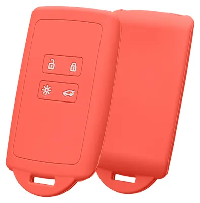 Produktbild von kwmobile Schlüsselhülle für Renault 4-Tasten Smartkey (Keyless Go) Hülle - Autoschlüssel Schlüssel Hülle aus Silikon - Schlüsselschutz Gehäuse in Neon