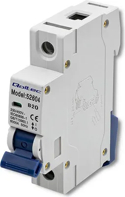 Image de Qoltec B20 Disjoncteur | Fusible | Courant alternatif | 20 A | 1P