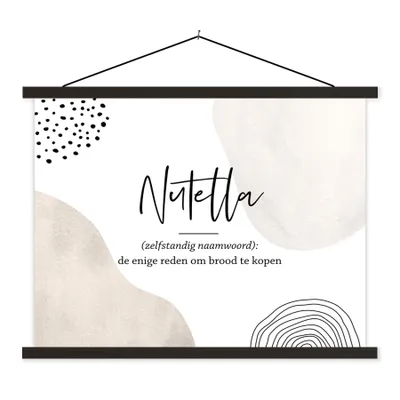 Produktbild von MuchoWow® Textilposter Nutella - Sprichwörter - Zitate - Nutella Definition - Wörterbuch 150x113 cm mit schwarzem Rahmen - Wohnzimmer
