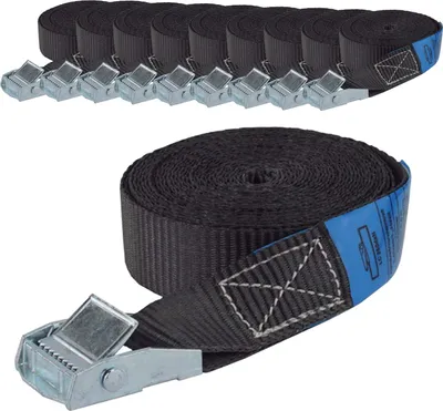 Produktbild von 10x Spanngurt Gurt Zurrgurt Klemmschloss Auto 1-tlg 4m 250 kg SCHWARZ