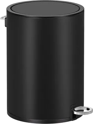 Imagen del producto de Contenedor de residuos para baño de 3 litros - Cubo de cosméticos con tapa de cierre suave - Acero - Cubo interior extraíble - Color