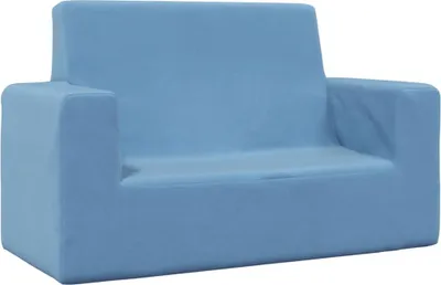 Produktbild von Kindersofa 2-Sitzer Blau Weich Plüsch