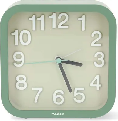 Immagine prodotto di Sveglia analogica da tavolo, silenziosa, con funzione snooze, verde