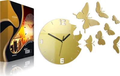 Produktbild von ModernClock, wanduhr, Schmetterling Wanduhr, Uhr, gold,  DIY