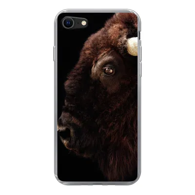 Produktbild von MuchoWow® Handyhülle Schutzhülle Hülle für iPhone SE 2022 Bison - Horn - Porträt Silikon Softcase Handy Hülle - Schutzhülle