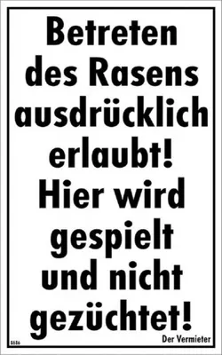 Produktbild von Spaßschild - Betreten des Rasens ausdrücklich ... - 308686 - 25cm x 40cm