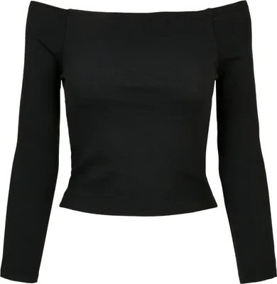 Zdjęcie produktu dla Urban Classics Ladies Off Shoulder Rib Longsleeve Longsleeve Black - XXL
