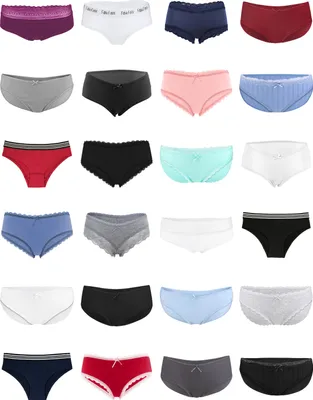Produktbild von Fabio Farini - 10 Stück Frauen Unterwäsche - Mehrpack Damen Unterhosen im sportlichen Look mit Spitze oder Schlicht, zufällige Farben