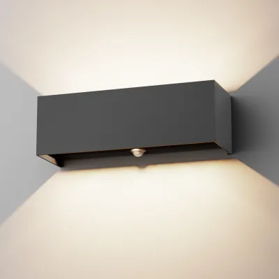 LED-Wandlampe 30 W, IP65, 4000 K, mit Bewegungsmelder, schwarz