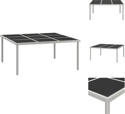 Obrázok produktu pre vidaXL Záhradný jedálenský stôl 170x170x74,5 cm sklo a oceľ - Záhradné stoly