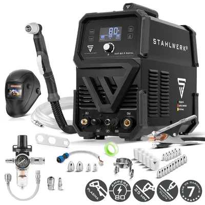 Image de STAHLWERK Découpeuse plasma CUT 80 P Digital - équipement complet - Découpeuse plasma de 80 A, capacité de coupe jusqu'à 25 mm, Inverter avec allumage pilote HF