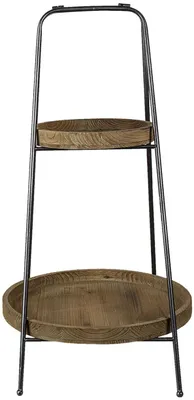 Zdjęcie produktu dla Clayre & Eef 5Y0913 Stojak dwupoziomowy brązowy Ø 46x75 cm