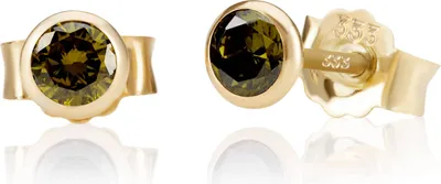 Produktbild von Paar 5,0mm 333 Gelb Gold 8 Karat Ohrstecker Zirkon Peridot Butterfly Verschluss
