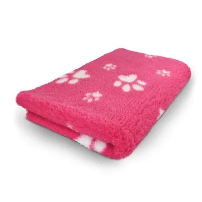 Produktbild von Vet Bed Hundedecke fuchsia mit Pfoten 150 x 100 cm