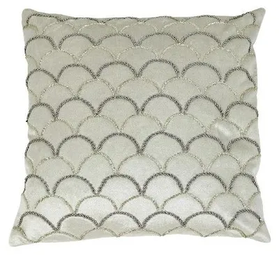 Produktbild von Kissen Mermaid mit Perlenstickerei grau silber 45x45cm