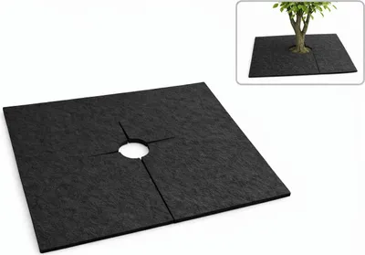 Produktbild von Filz Mulchmatte 37x37 cm 4 mm Schwarz – Unkrautschutz für Pflanzen & Bäume