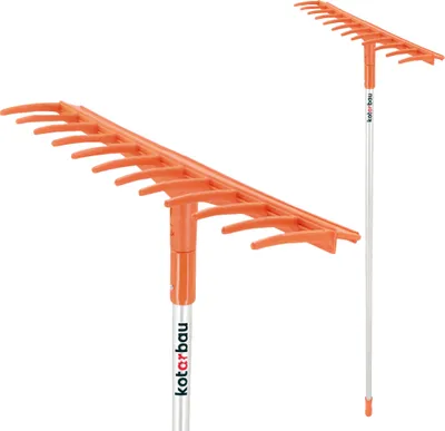 Produktbild von KOTARBAU® Gartenrechen mit 12 Zinken und Stiel Aluminiumstiel für Heu Gras Laub