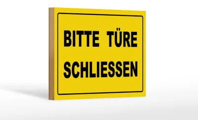 Produktbild von Holzschild Hinweis 18x12cm Bitte Türe schließen