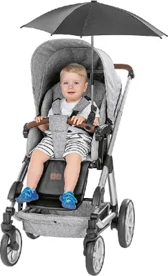 Produktbild von reer ShineSafe Sonnenschirm für Kinderwagen, universal nutzbar, dreh- und neigbar, schwarz