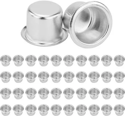 Obrázok produktu pre Strieborné stolové svietniky na malé sviečky, 22,8 x 19 mm, elegantné, na výzdobu stola, svadbu, narodeniny