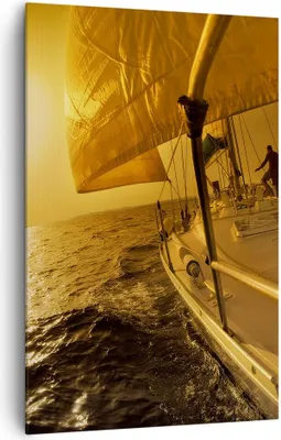Produktbild von Bild auf Leinwand - Leinwandbild - Einteilig - Ozean Segelboot Yacht - 80x120cm - Wand Bild - Wanddeko - Wandbilder - Leinwanddruck - Wanddekoration - Leinwand bilder - Wandbild - PA80x120-0322