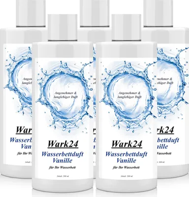 Produktbild von Wark24 Wasserbettduft Vanille basierend auf natürlichen Ölen 500ml (5er Pack)