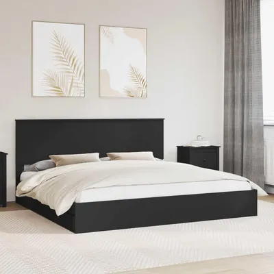 Immagine prodotto di Maison Exclusive - Letto contenitore nero 200 x 200 cm Materiale ligneo