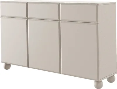 Produktbild von Selsey CHOCOLATED - Sideboard 3-türig auf Kugelfüßen mit drei Schubladen Beige 150 cm