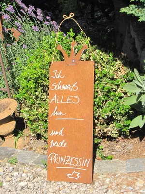 Produktbild von Edelrost Schild Prinzessin mit Kronenrand