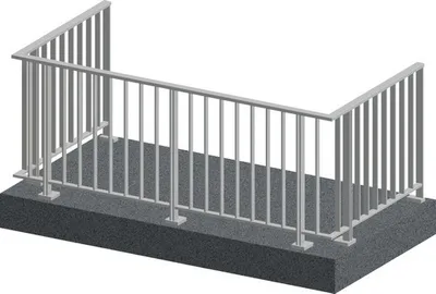 Produktbild von Pertura Geländerset Triton U-Form Aluminium anthrazit Bodenmontage 5 m