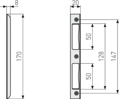 Produktbild von Schließblech WSB 170 LR SKU Winkel-SB 20 x 8