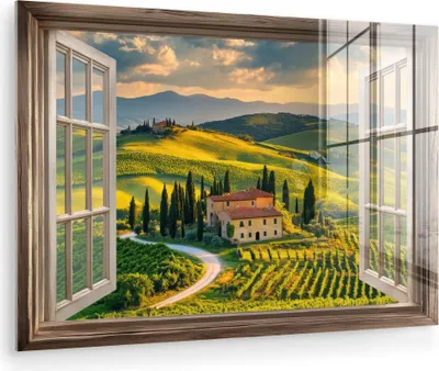 Produktbild von MuchoWow Glasbilder - Bilder auf Wandbild - Foto auf Glas Ansichten - Toskana - Landschaft - Sommer 30x20 cm Wanddekoration aus Glas - Acrylglasbild - Acrylbilder - Bilder auf glas wandbild