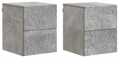 Obrázek produktu pro Nástěnný noční stolek 2 pcs Betonově šedá 34,5 x 33 x 40 cm