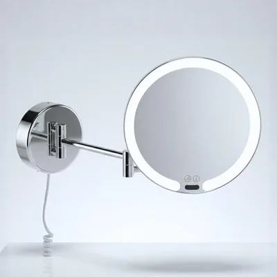 Produktbild von Libaro LED Kosmetikspiegel mit Sensor VITTORIA rund7fach Vergrößerungsspiegel Wandmontage weißes Kabel